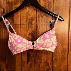 Hobie pink and yellow bikini top size medium